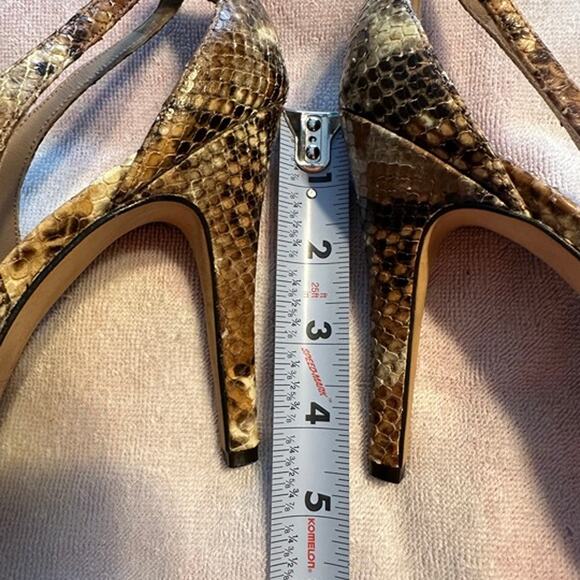 Delman Snakeskin Leather Heel Size 10 - Picture 5 of 5